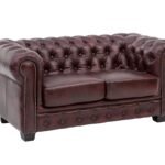 Chesterfield 2-Seater — Red Leather