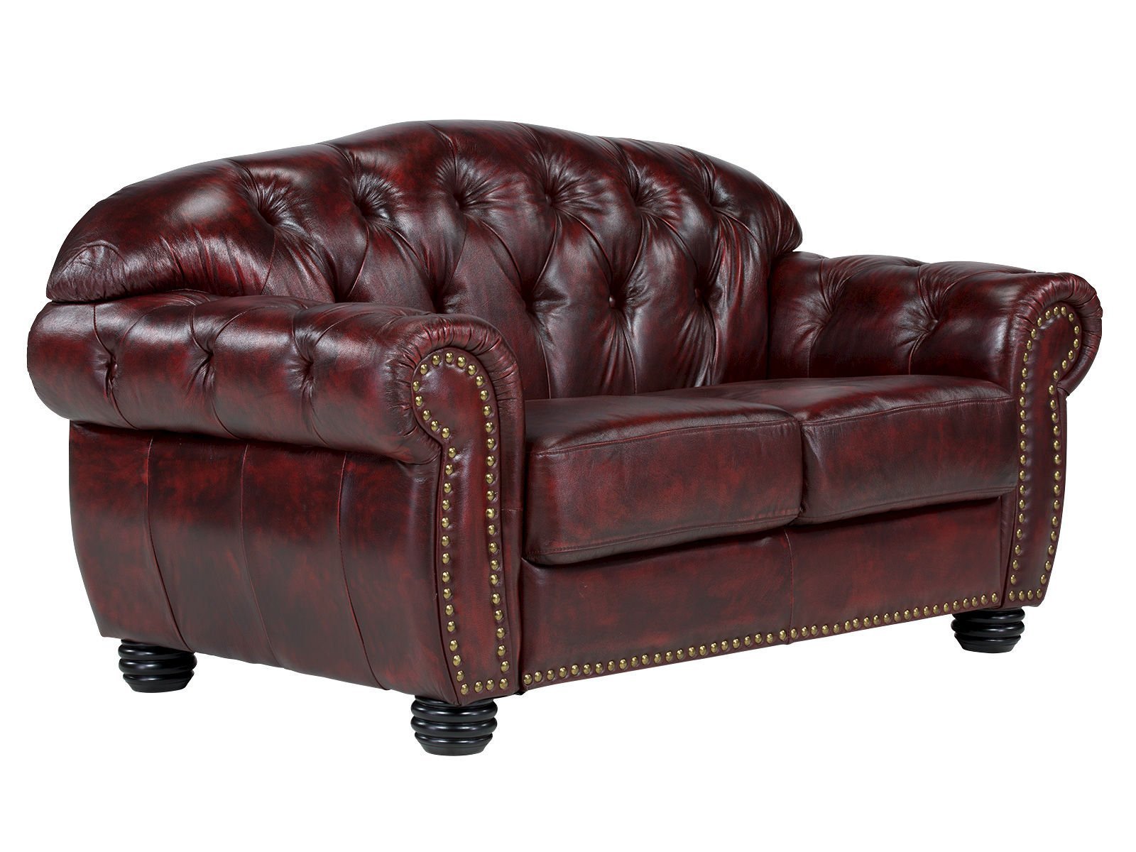 1-24.jpg Chesterfield Harold 2-Seater Sofa — Red Leather - Image 1