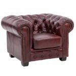 Eloise Chesterfield Armchair — Red Leather