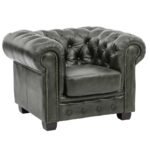 Eloise Chesterfield Armchair — Dark Green Leather
