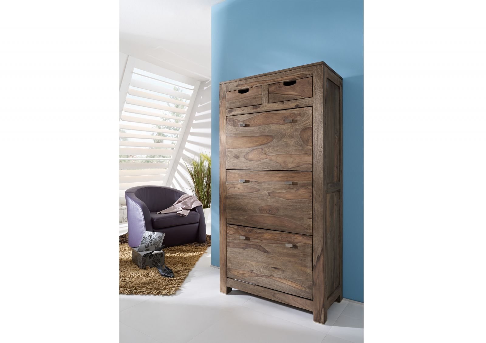 1-3.jpg Grayse Sheesham Shoe Cabinet - Image 1