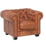 Eloise Chesterfield Armchair — Tan Leather