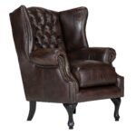Oracle Chesterfield Armchair — Dark Brown Leather