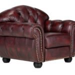 Harold Chesterfield Armchair — Red Leather