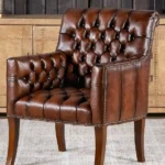 Rhino Chesterfield Chair — Brown Leather