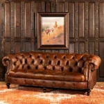 Chesterfield Vineyard Sofa — Brown Leather