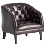 Dexter Chesterfield Armchair — Dark Brown Leather