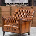 Danial Chesterfield Chair — Brown Leather