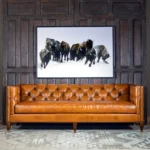 Chesterfield Riccon Leather Sofa — Tan