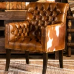 Gilbert Chesterfield Chair — Brown Leather