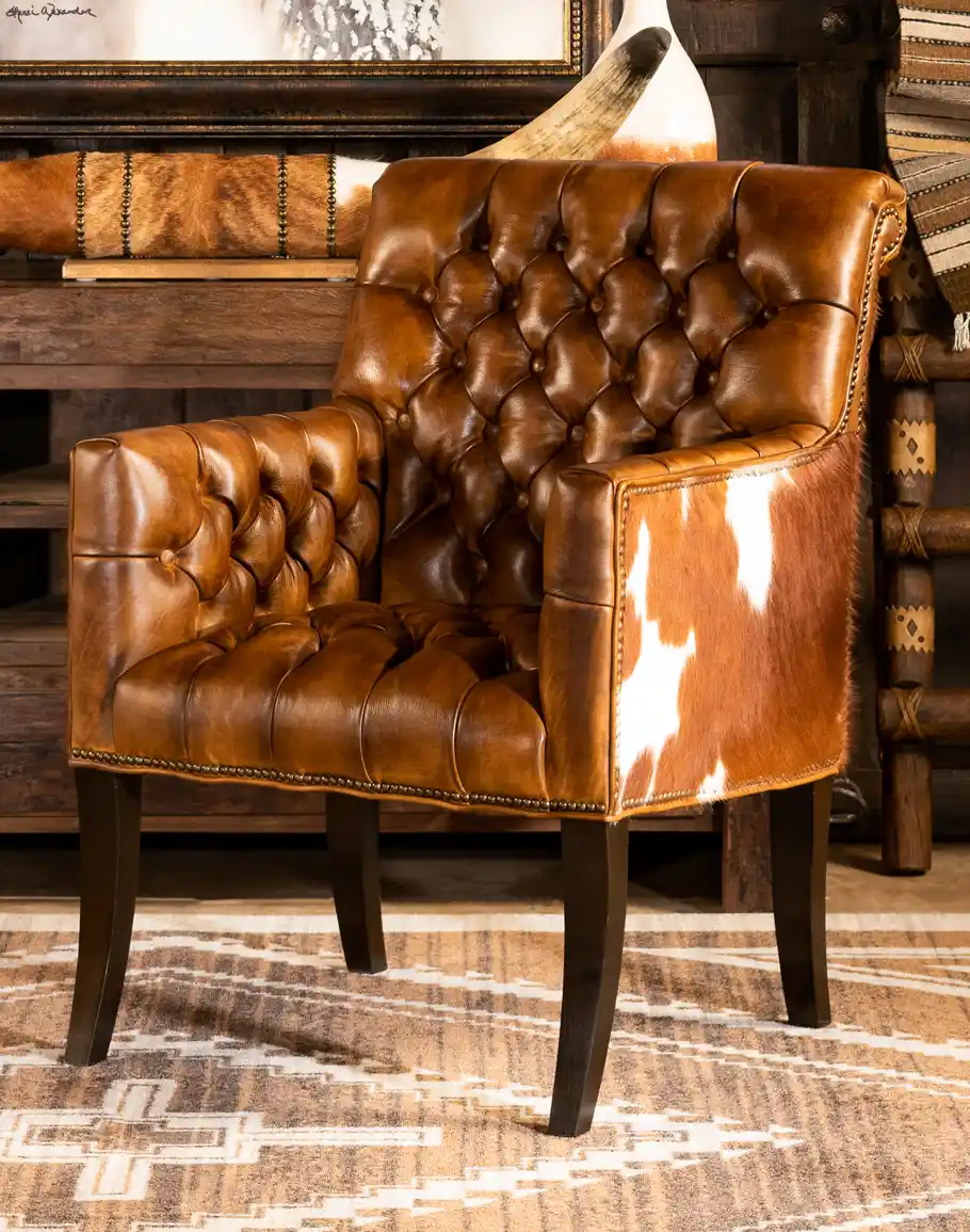 1-7-1.webp Gilbert Chesterfield Chair — Brown Leather - Image 1
