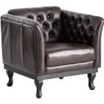 Lexus Chesterfield Armchair — Dark Brown Leather