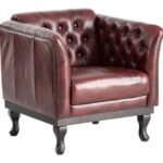 Lexus Chesterfield Armchair — Red Leather