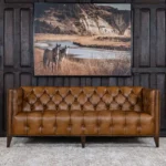 Kayvon Tufted Leather Sofa — Brown
