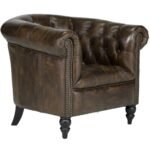 Chesterfield Smitten Armchair — Brown Leather
