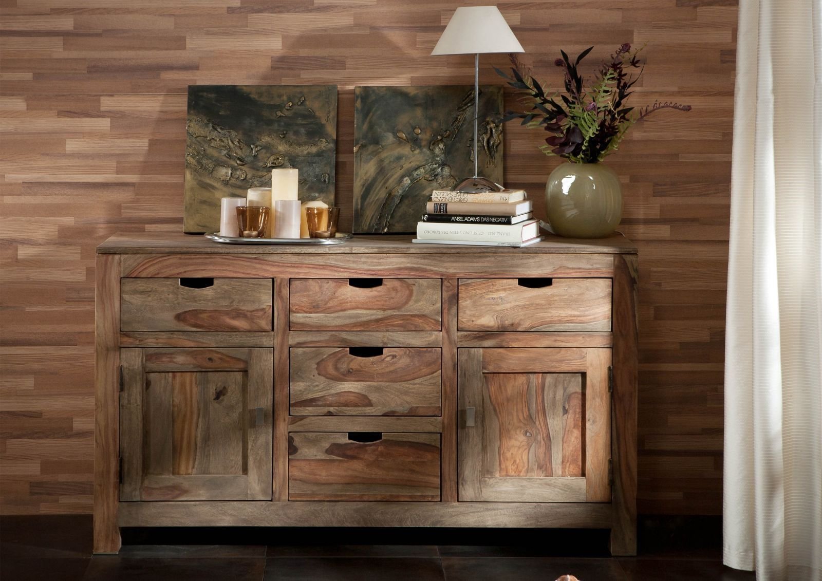 4-3.jpg Grayse Solid Sheesham Wood Sideboard - Image 1