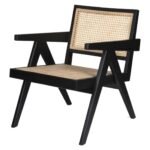Mandor Traditional Chandigarh Designed Premium Cane Accent Chair — Black