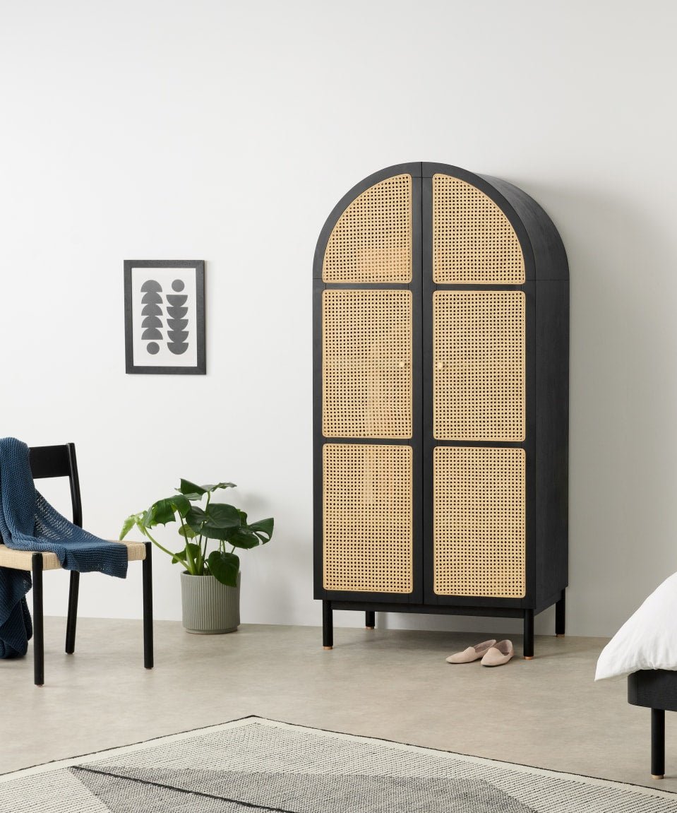 Almirah_6.jpg Mandor Premium Cane Wardrobe — Black - Image 1