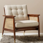 Mandor Premium Chandigarh Designed Cane Armchair — Teak Finish