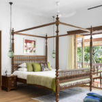 Jodhpur Traditional Solid Wood Poster Bed — Teak Finish