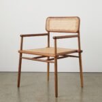 Mandor Sleek Cane Dining Chair — Teak Finish