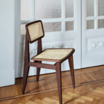 Mandor Premium Solid Wood Dining Chair with Natural Cane — Walnut Finish