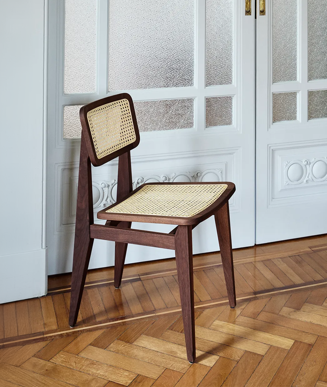 MorisChair7.png Mandor Premium Solid Wood Dining Chair with Natural Cane — Walnut Finish - Image 1