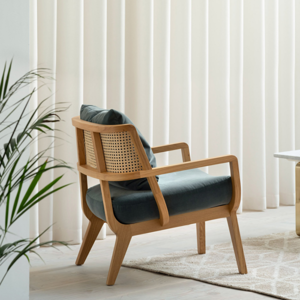Furniture Manufacturer & Exporter from India for the United Kingdom 2 Nayla solid wood lounge chair with upholstered seat