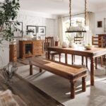 Rustic Traditional Solid Sheesham Wood Dining Set with Chairs — Brown