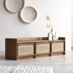 Mandor Solid Wood TV Unit — Walnut Finish