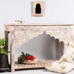 Jodhpur Traditional Carved Console — White-Washed