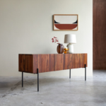 Tolka Solid Sheesham Wood Tall Tv Unit — Teak