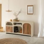 Fade Natural Solid Wood Sideboard — Natural & White