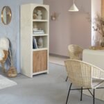 Fade Natural Solid Wood Display Shelve Unit — Natural & White