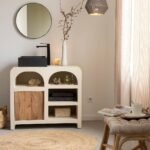 Fade Natural Solid Wood Vanity Cabinet — Natural & White