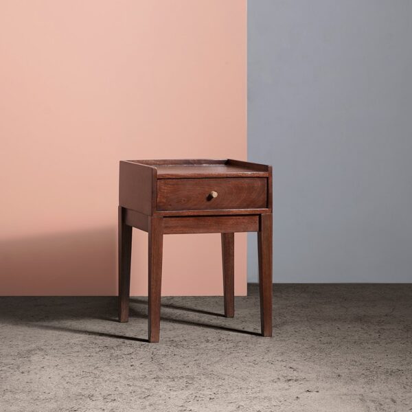 Hotel Furniture Manufacturer from India for Australia 4 Newham solid wood bedside table with drawer and open shelf