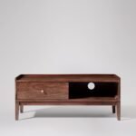 Adam Solid Wood TV Unit — Dark Brown