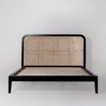 Rattan Black Solid Wood Bed