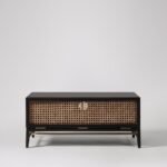 Rattan Black Solid Wood TV Stand